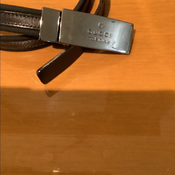 GUCCI VINTAGE BROWN BELT WITH SILVER COLORED HARDWARE - Picture 5 of 9